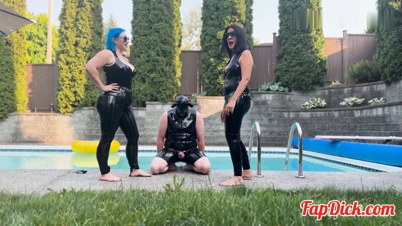 Lady Bellatrix and Ms Sinstress - Duo Domme Poolside Ballbusting [FullHD 1920P]  